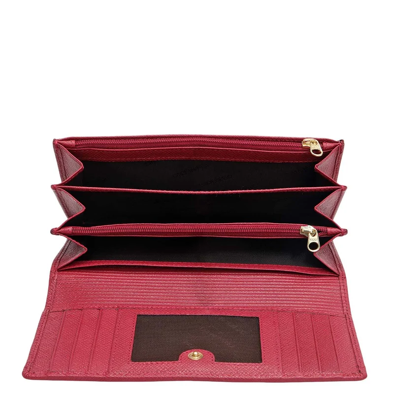 Da Milano Plumberry Croco Leather Ladies Wallet - Plumberry for Women | Best Price UAE